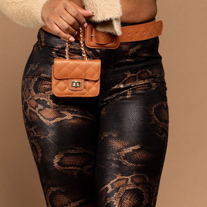 Urban Queens Brand Caramel Mini Bag & Belt Set